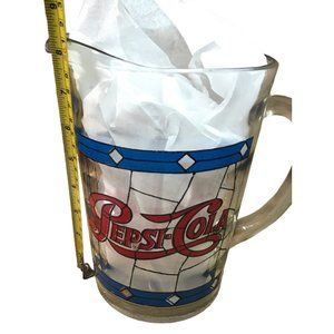 Pepsi Cola 1970's Pitcher Tiffany Style Stained Glass Design Ice Lip  Vintage Re